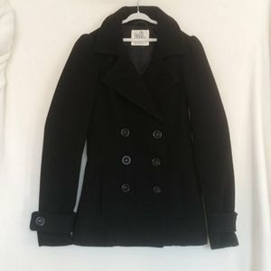 Women's Black Poppy Peacoat (Black-XS)